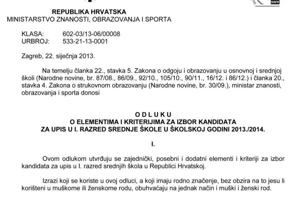 Odluka 1 naslovna