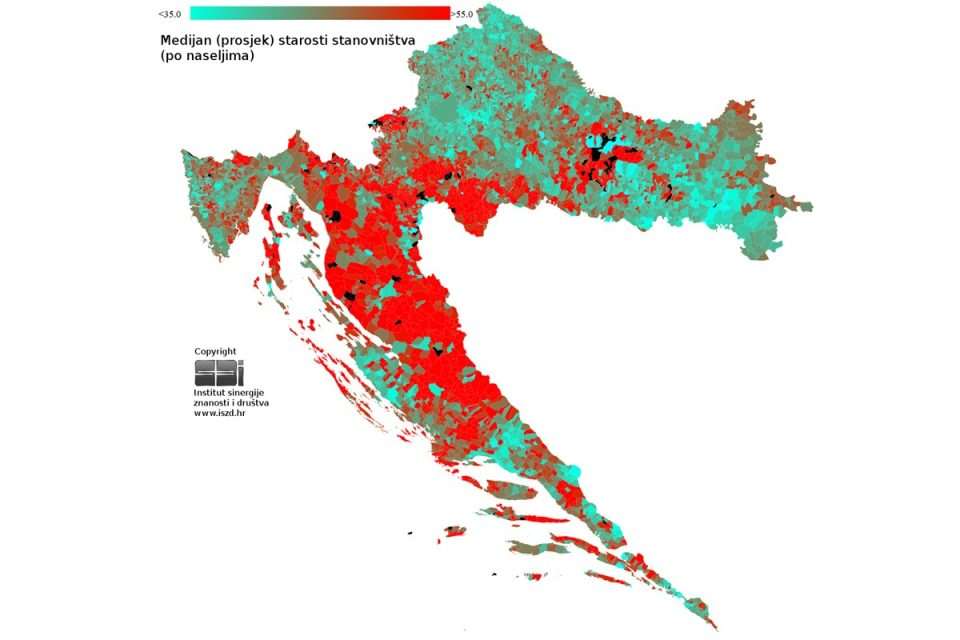 Medijan starosti - Hrvatska