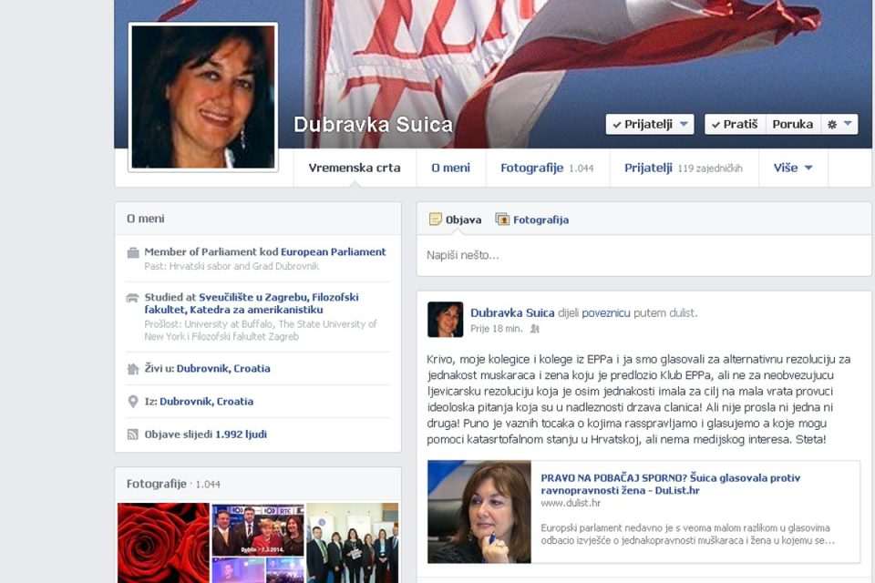 Dubravka Šuica status
