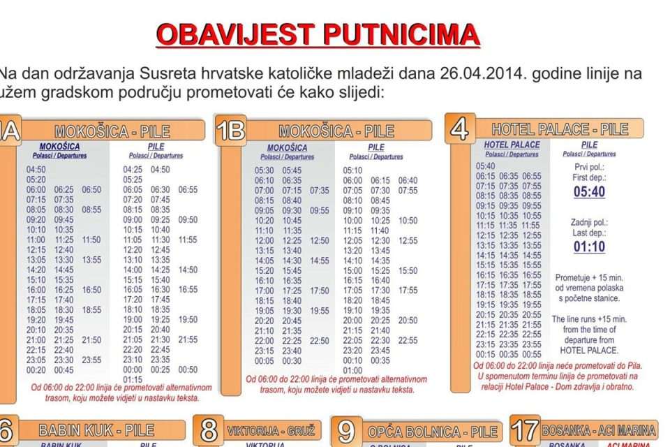 vozni red obavijest
