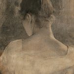 Mato Celestin Medović Ženska glava odostraga 1893. 1894. ugljen papir