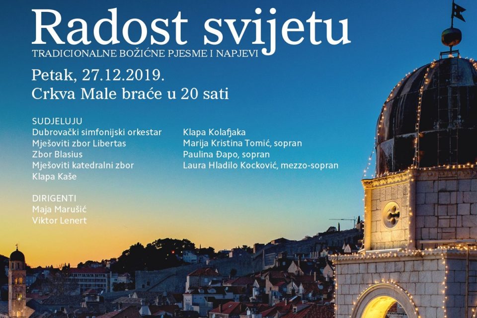 'RADOST SVIJETU' Tradicionalni božićni koncert DSO-a, zborova i klapa u Male braće