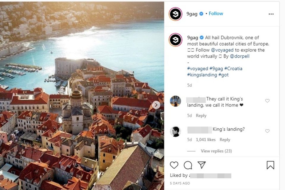 Fotografija Dubrovnika objavljena na stranici koju prati 53 milijuna 'followera'