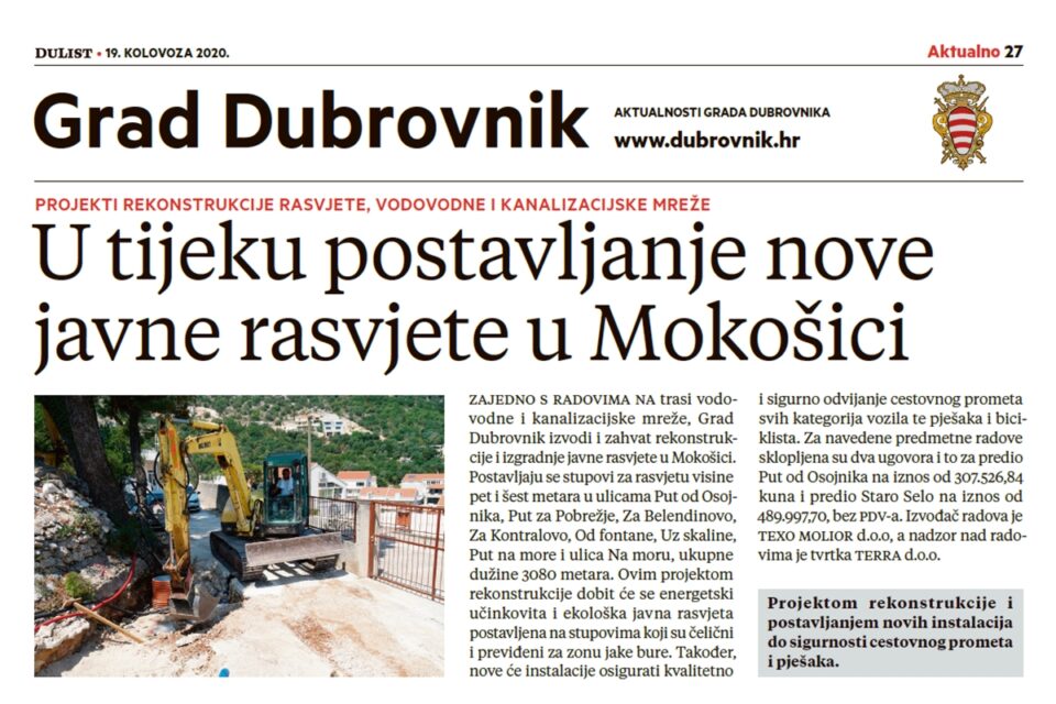 Aktualnosti Grada Dubrovnika iz tiskanog izdanja DuLista od 19. kolovoza 2020