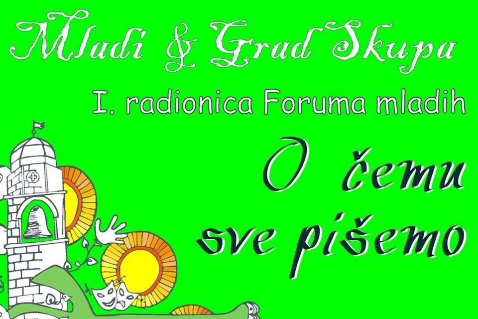 'O ČEMU PIŠEMO' Večeras prva online radionica Foruma mladih