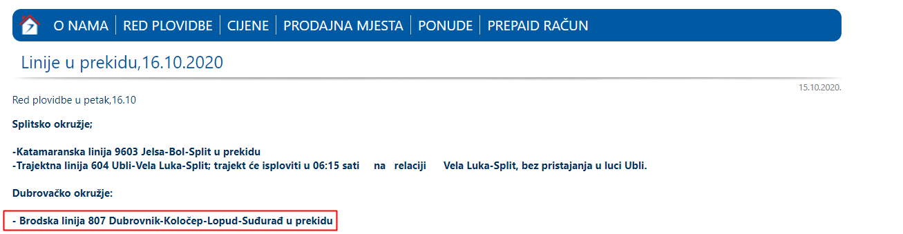 postira prekid