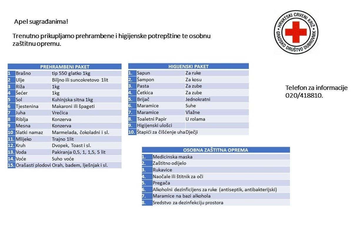 crveni kriz potrepstine petrinja