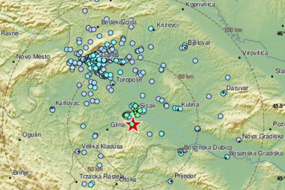 OPET JE TRESLO U okolici Petrinje osjetio se potres magnitude 4,5