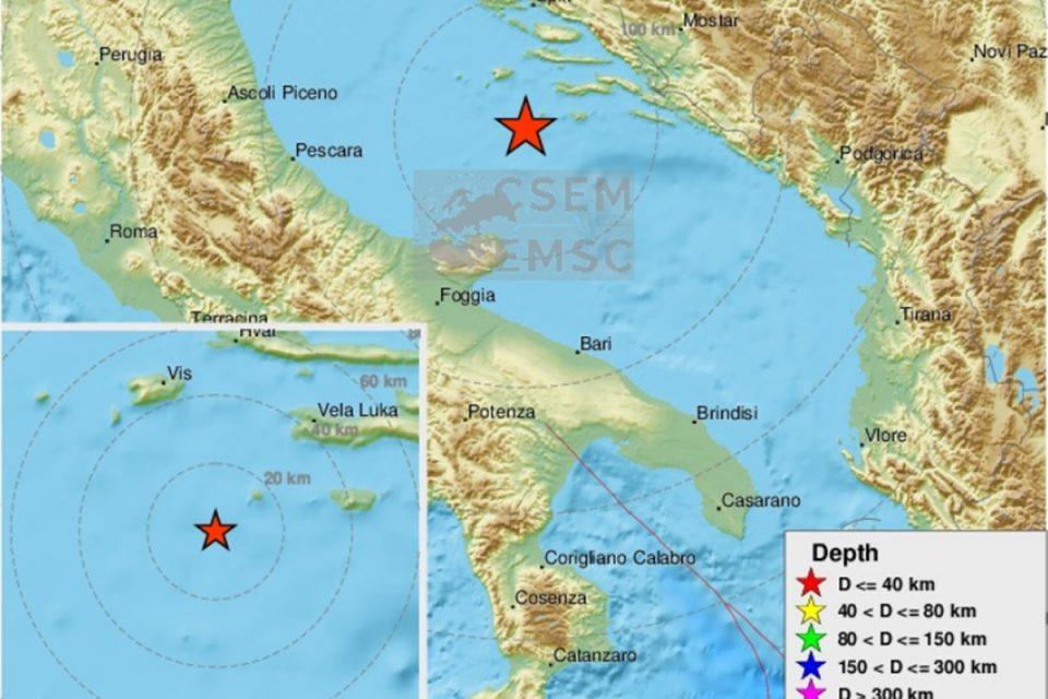OSJETIO SE I U DUBROVNIKU Potres magnitude 5,5 usred Jadranskog mora