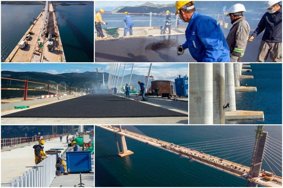 POČELO ASFALTIRANJE Na Pelješki most lijeva se asfalt proizveden u Hrvatskoj
