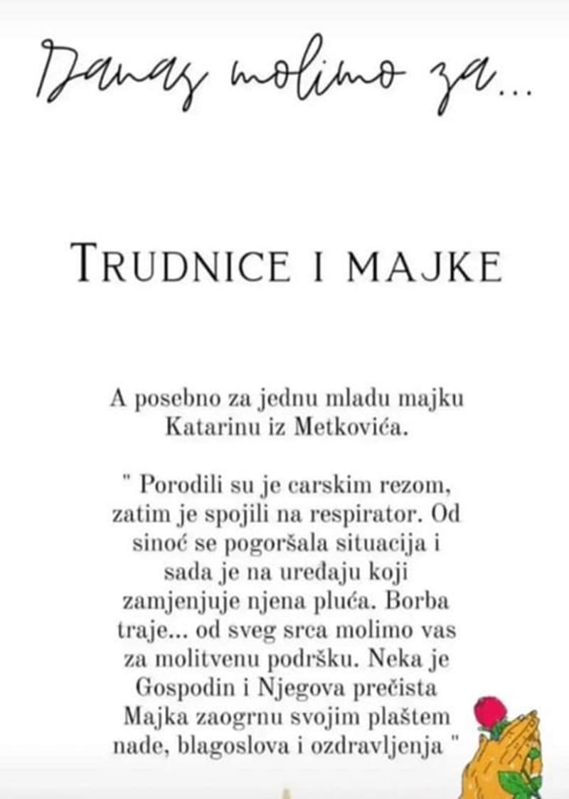 molitva za majku iz Metkovica