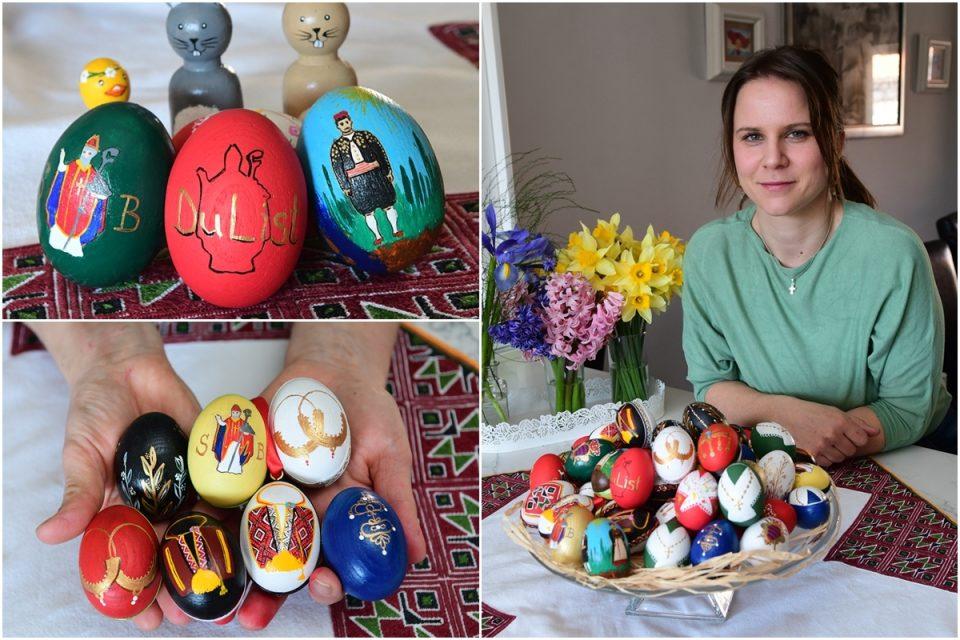 Jelena Feregja oslikava drvena jaja tradicionalnim motivima. To su prava mala remek djela