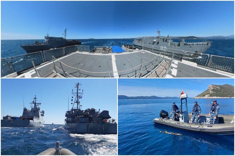 [FOTO] Ovako je izgledala vježba flote HRM-a s NATO protuminskim brodovima