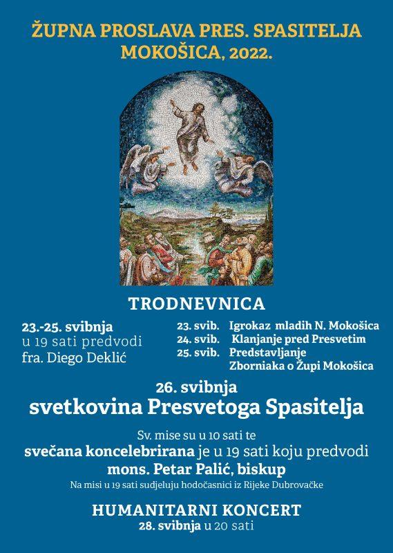 Plakat Zupna proslava sv Spasa Mokosica Plakat A3 2022