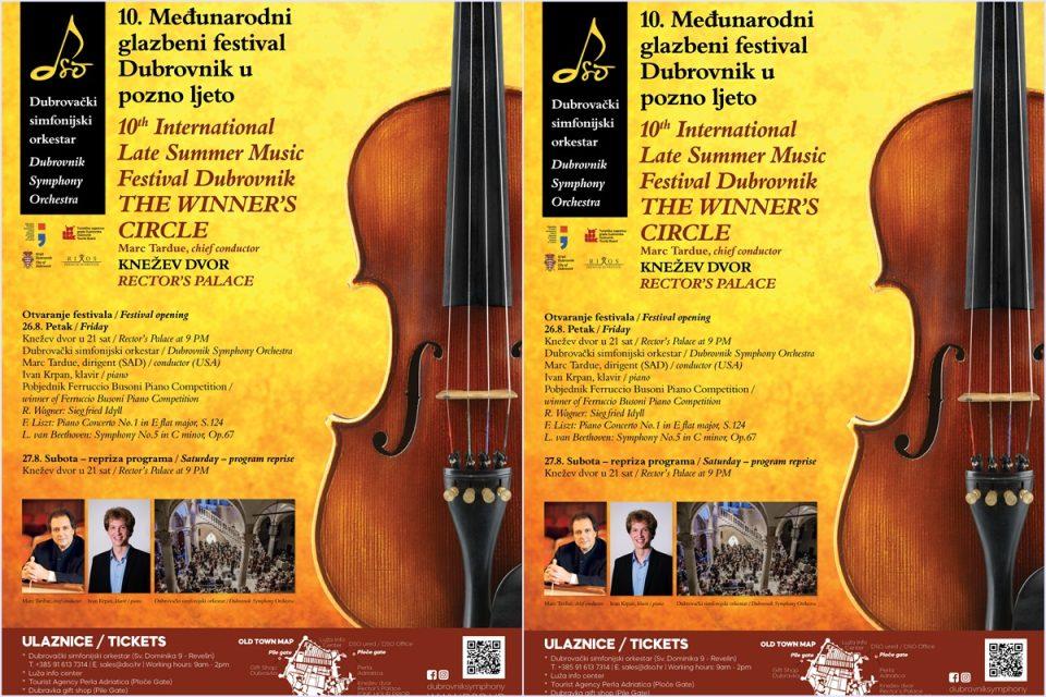 Otvaranje desetog međunarodnog glazbenog festivala 'Dubrovnik u pozno ljeto' ovaj petak