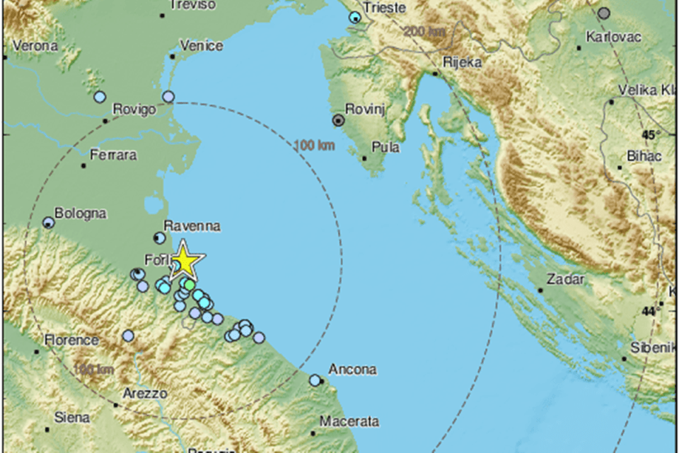 Potres u Jadranskom moru, blizu obale Italije