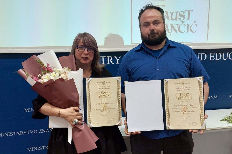 Dalija Milić Kralj i Zajednica tehničke kulture DNŽ dobitnici nagrade 'Faust Vrančić'