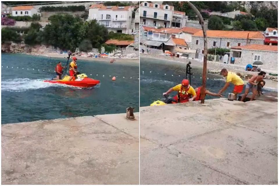 crveni kriz spasavanje dvoje turista i psa s plaze