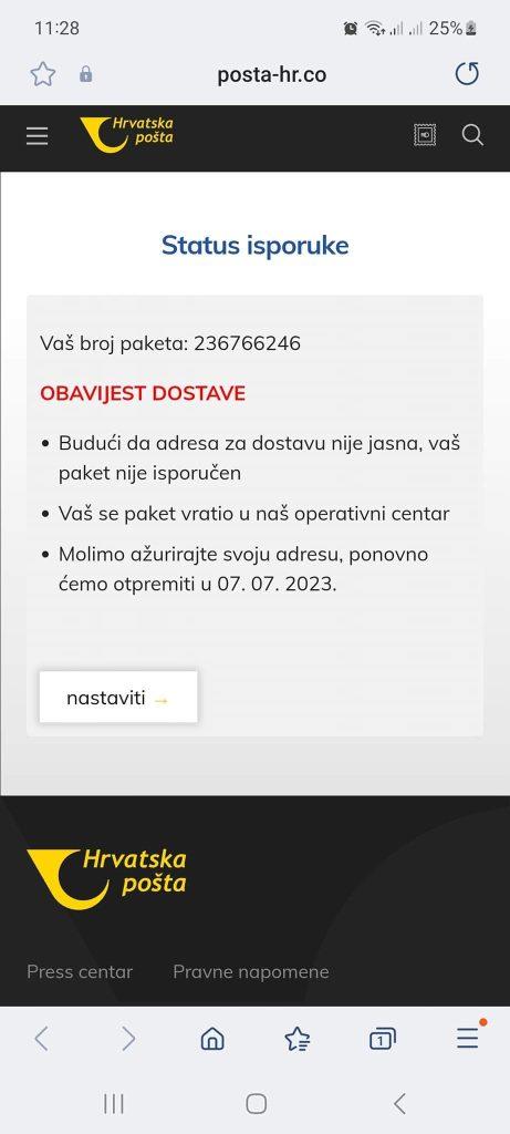 sms prevara hrvatska posta 1