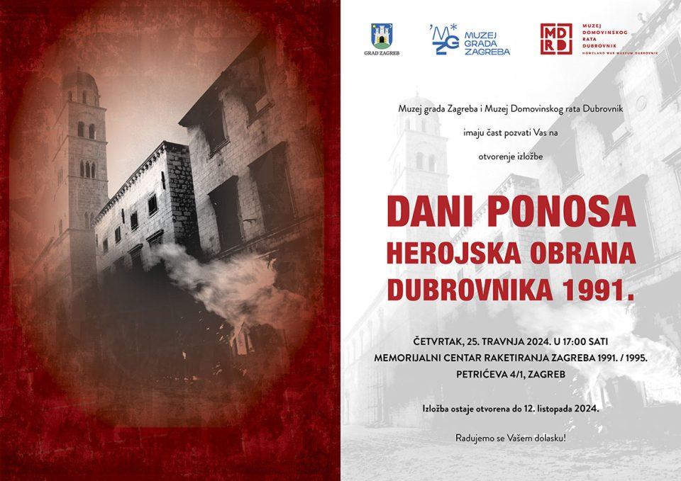 Izložba 'Dani ponosa – herojska obrana Dubrovnika 1991.' gostuje u Zagrebu