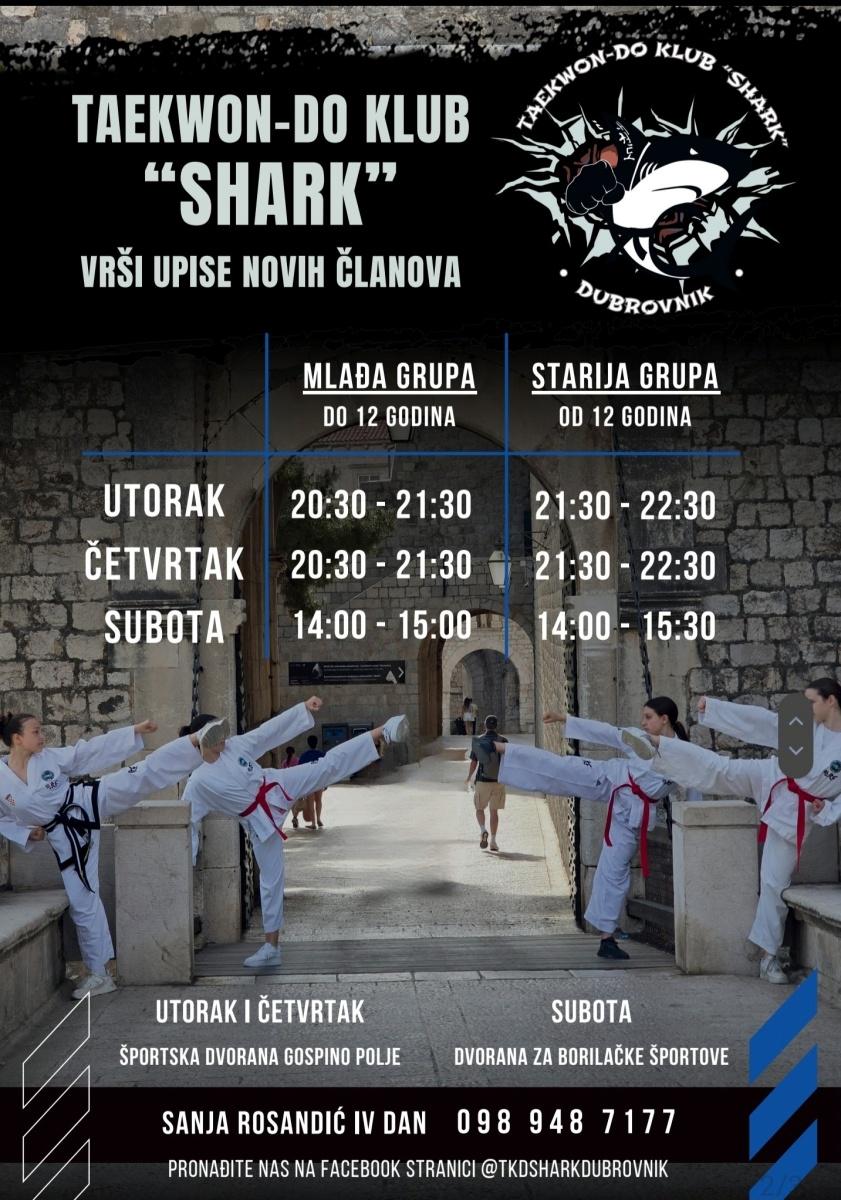 upisi mlade i starije grupe taekwon do klub shark