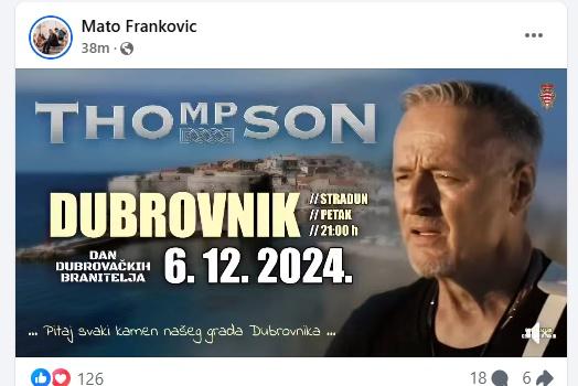 thompson dubrovnik stradun 6.12. koncert