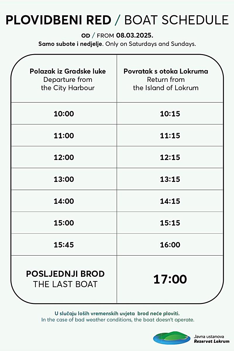 lokrum plovidbeni red