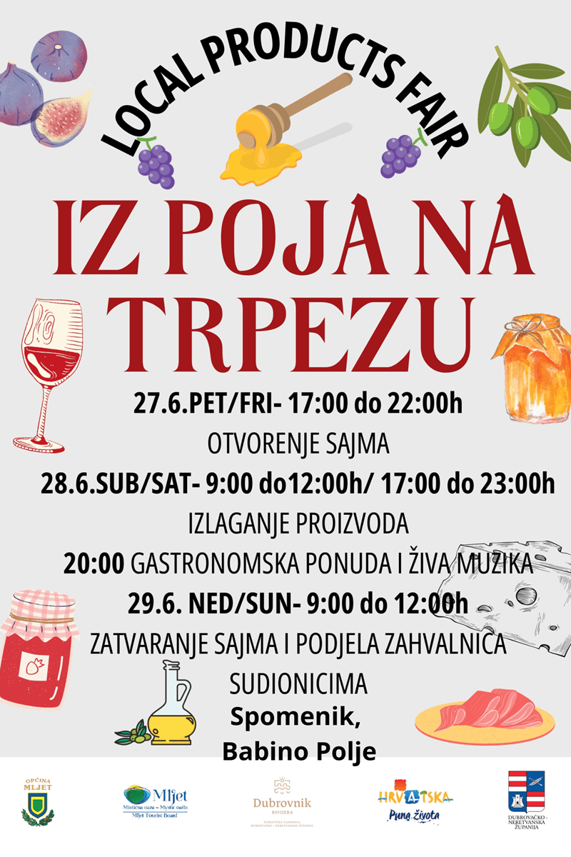 iz poja na trpezu sajam domacih proizvoda mljet plakat