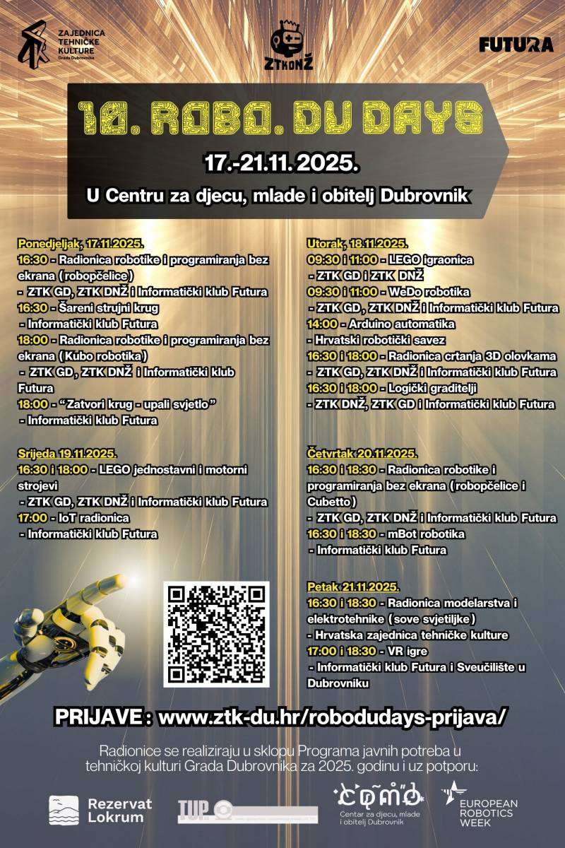 Pred nama je jubilarno izdanje Robo.Du Days, donosimo detaljan program! 1 RoboDuDaysProgramWeb