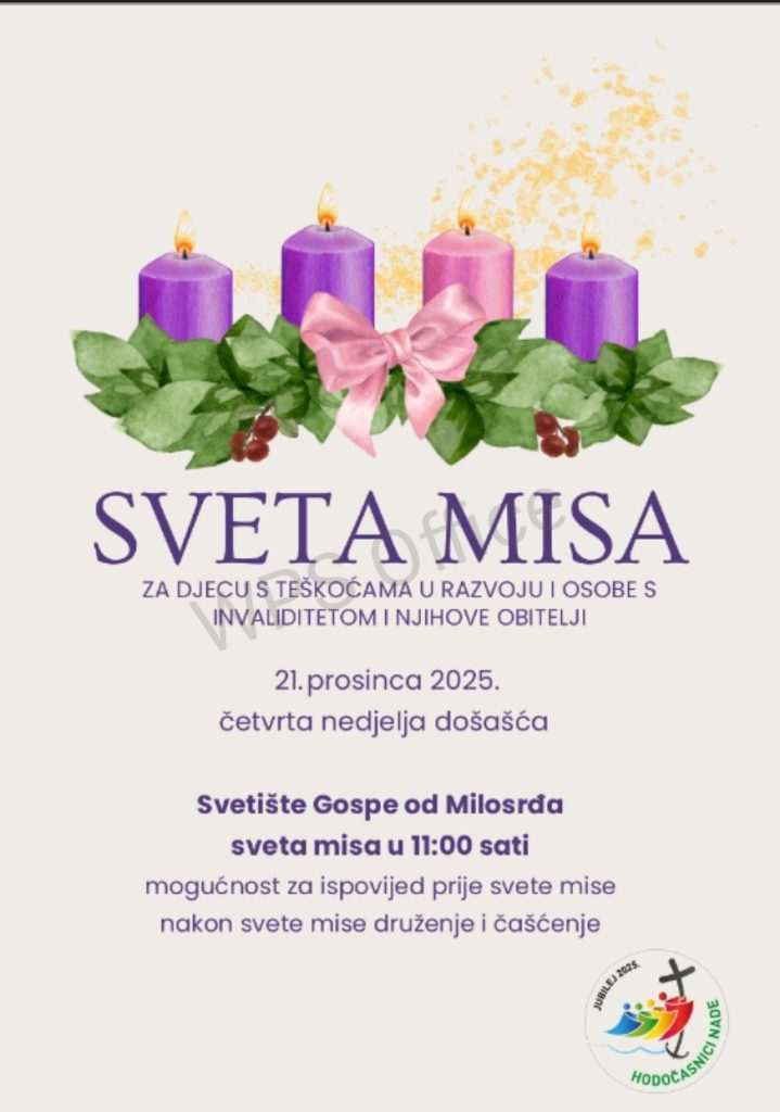 U NEDJELJU Misa za djecu s teškoćama u razvoju i osobe s invaliditetom 1 sv. Misa djeca