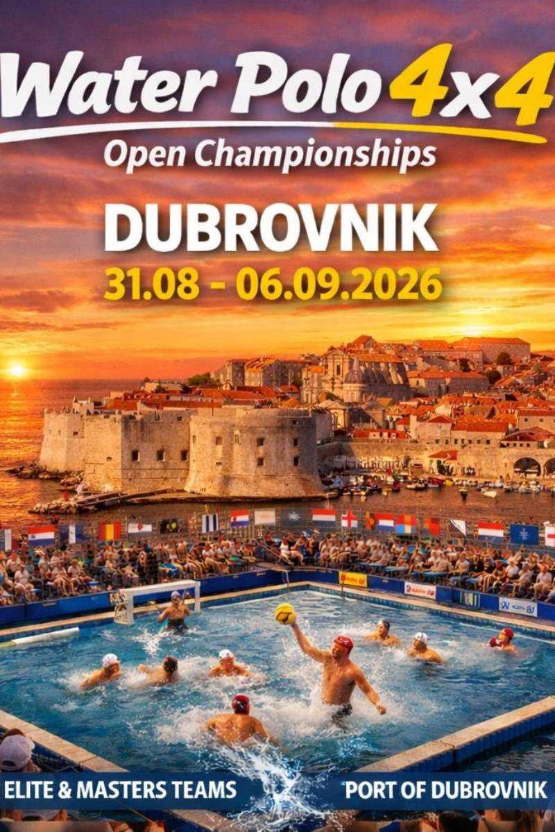 Dubrovnik domaćin prvog Svjetskog prvenstva u vaterpolu 4x4 1 plakat dubrovnik vaterpolo 4 puta 4
