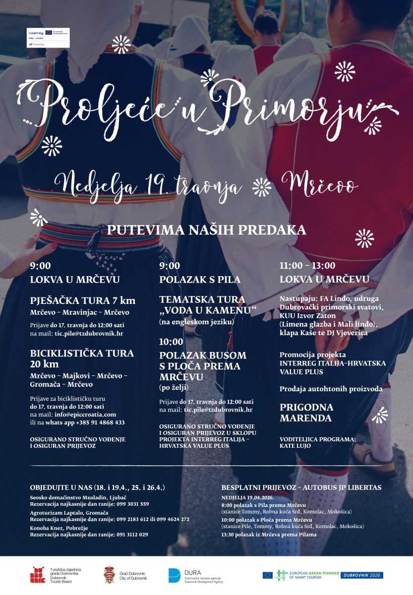 PROLJEĆE U PRIMORJU Pješačke i biciklističke ture, folklor i tradicija na Lokvi u Mrčevu 1 GD proljece u primorju 2026 plakat za web