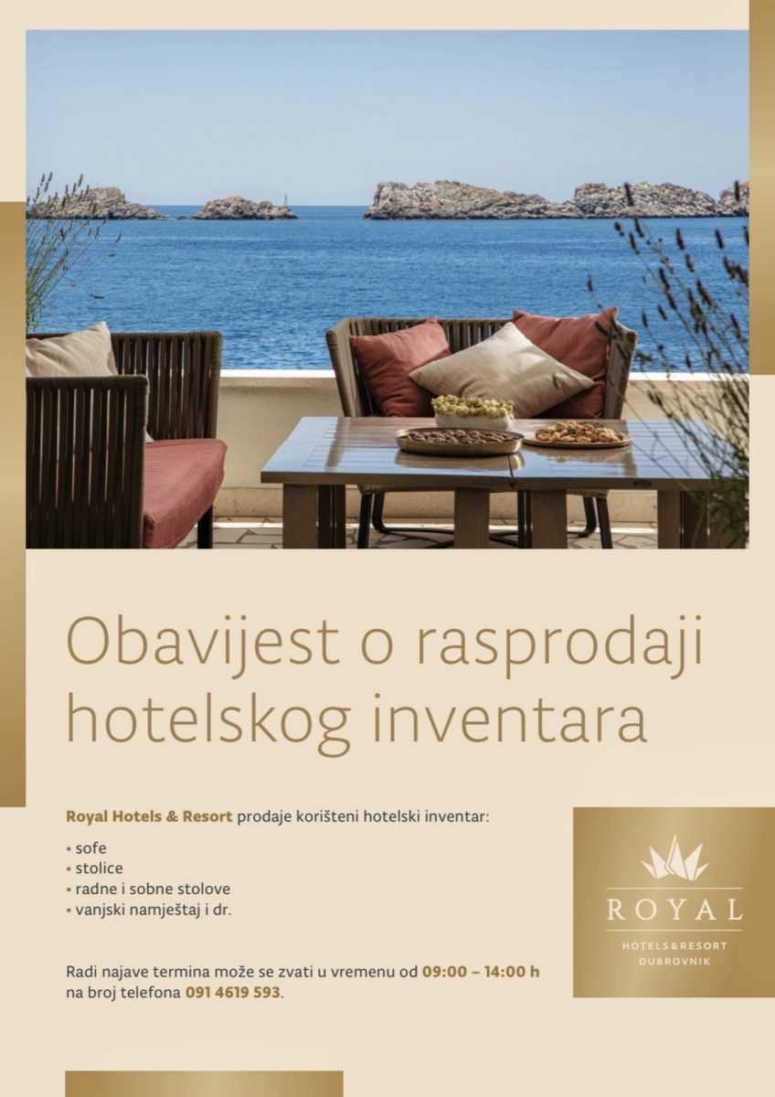 Royal Hotels & Resort organizira rasprodaju hotelskog inventara 1 royal plakat za tekst