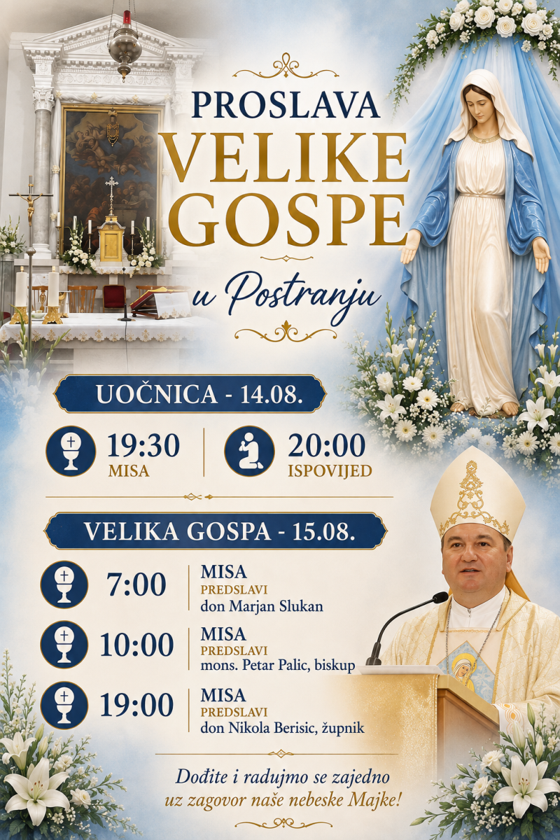 Velika Gospa u Postranju: Središnje misno slavlje predvodit će biskup Petar Palić 1 velia gospa postranje